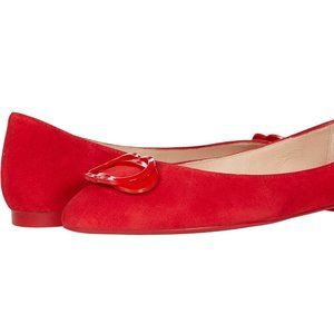 Stuart Weitzman Chrismas Adeliza Tonal Red Lipstick Suede 7 AA 37.5
